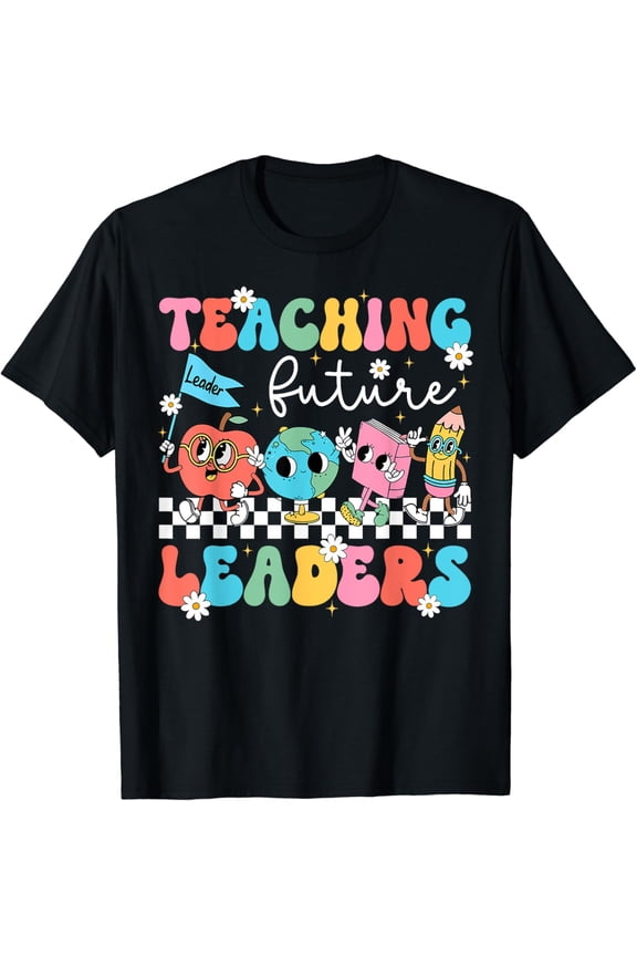 Retro Teaching Future Leaders Groovy Teacher Back To School T-Shirt Unisex S-5XL Hot Trending Shirt, Vintage Birthday Gift