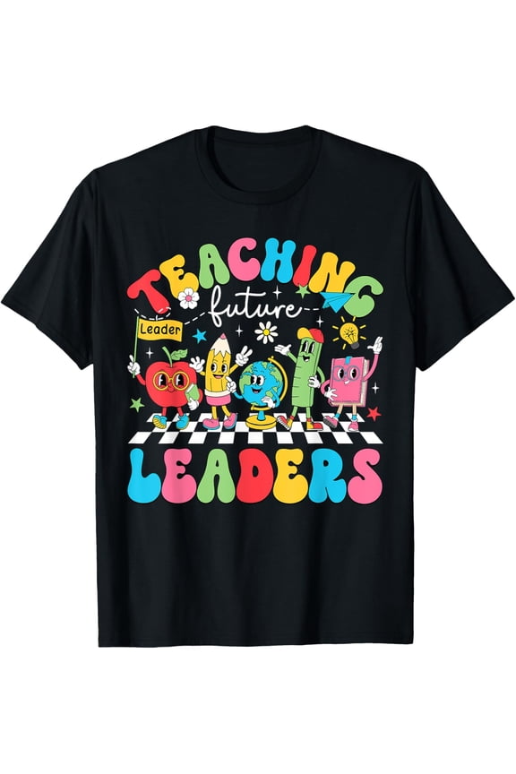Retro Teaching Future Leaders Groovy Teacher Back To School T-Shirt Unisex S-5XL Hot Trending Shirt, Vintage Birthday Gift