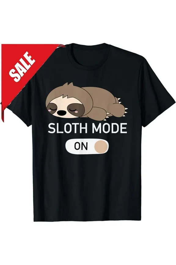 ANUNSHIRT Sloth Mode On Black Cotton Shirt Unisex S-5XL Hot Trending Shirt, Vintage Birthday Gift