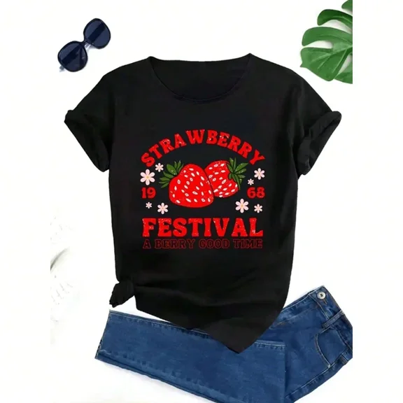 ANUNSHIRT Soft Comfortable Strawberry Pattern T-Shirt - Four Season T-Shirt Unisex S-5XL Hot Trending Shirt, Vintage Birthday Gift