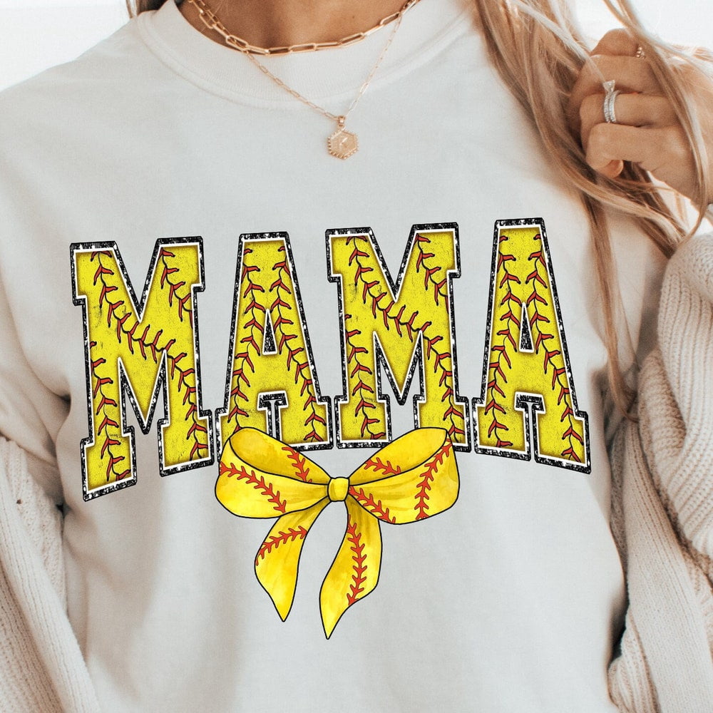 Softball Mama Faux Patch Graphic Tee main image 0