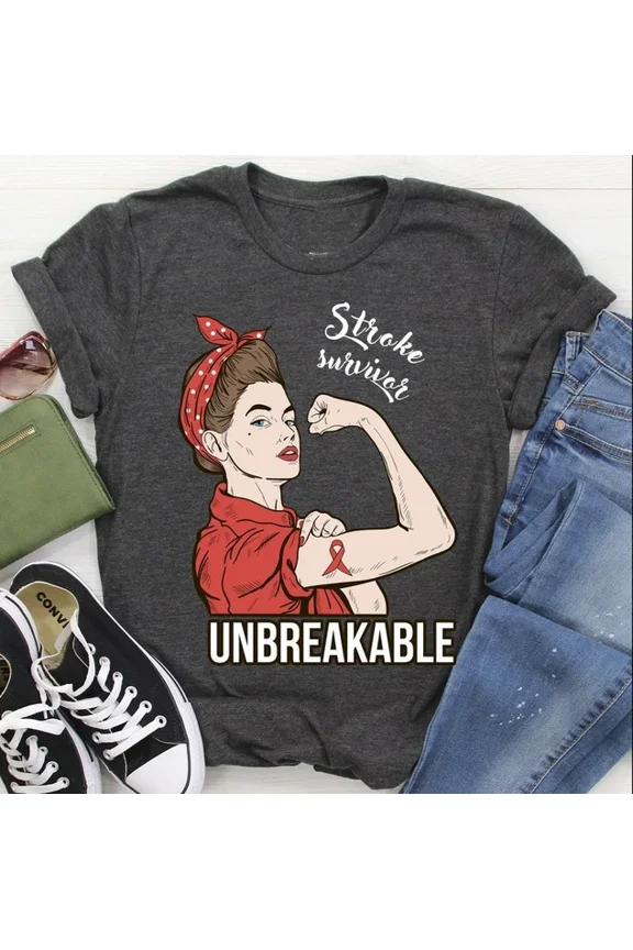 Stroke Survivor Unbreakable Tshirt, Support T-Shirt, Fighter Tee, Fight Gift Unisex S-5XL Hot Trending Shirt, Vintage Birthday Gift