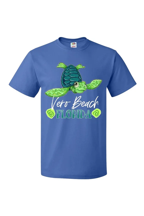 Vero Beach, Florida Happy Sea Turtle T-Shirt Summer Swirls Cute Swim Unisex S-5XL Hot Trending Shirt, Vintage Birthday Gift
