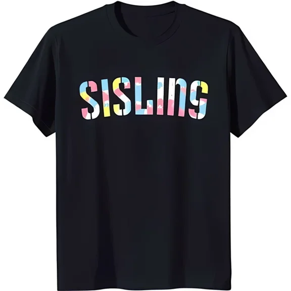 ANUNSHIRT Vibrant Rainbow 'Sislins' Graphic Black T-Shirt Comfortable Neck Style Unisex S-5XL Hot Trending Shirt, Vintage Birthday Gift