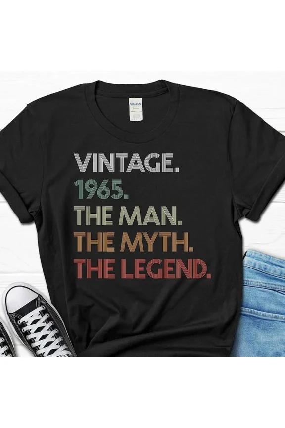 Vintage 1965 The Man The Myth The Legend Shirt, 60Th Birthday Gift, Turning Unisex S-5XL Hot Trending Shirt, Vintage Birthday Gift