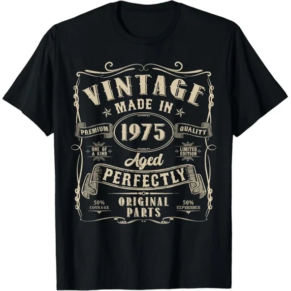 ANUNSHIRT Vintage 50Th Birthday Decorations Men Funny 1975 50 Birthday T-Shirt Unisex S-5XL Hot Trending Shirt, Vintage Birthday Gift