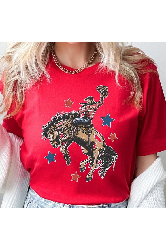 Western 4Th Of July T-Shirt, Patriotic Cowboy Shirt, Independence Day Tee, Trendy 4Th Of July Shirt, Wild West America Shirt, Patriotic Gift Unisex S-5XL Hot Trending Shirt