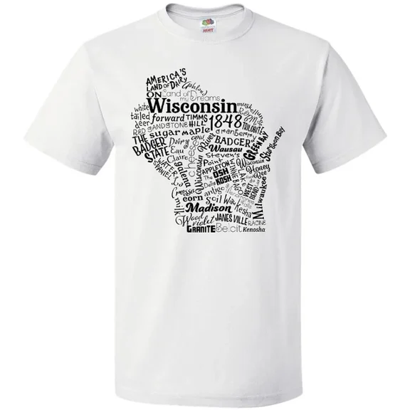 ANUNSHIRT Wisconsin State Word Salad T-Shirt Home Badger Madison Milwaukee Green Unisex S-5XL Hot Trending Shirt, Vintage Birthday Gift