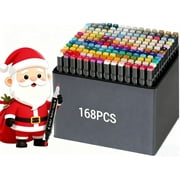ANUNU 168Colors Alcohol Markers Sets, Dual Tip Art Markers，Drawing Markers,Coloring Markers