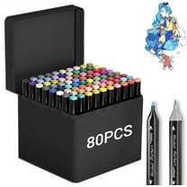 Alcohol Markers, ANUNU 80 Colors Dual Brush Tip Art Markers, Coloring Marker, for Book Painting Card Making, Christmas gift