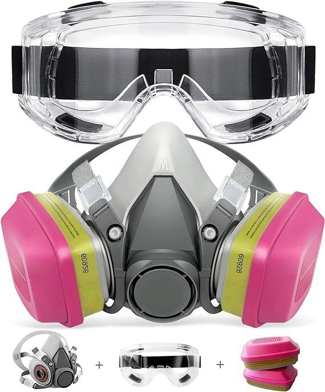ANUNU Reusable Half-Face Respirator with Protective Goggles
