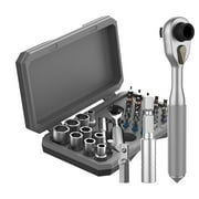 ANVANNA 42-Piece Sleeve Ratchet Screwdriver Kit, IRON, 360 Degree Rotation, Aluminum Alloy Handle, Clutch Screwdriver with 1 Piece