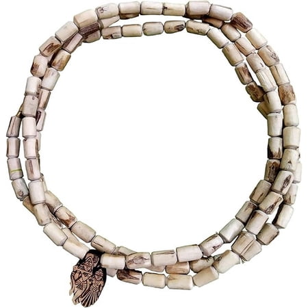 ANVIKA 8mm 3-Layer Tulsi Kanthi Mala – Original Vrindavan Holy Basil Beads Necklace with Radha Krishna Pendant | ISKCON Meditation Mantra Mala for Devotees