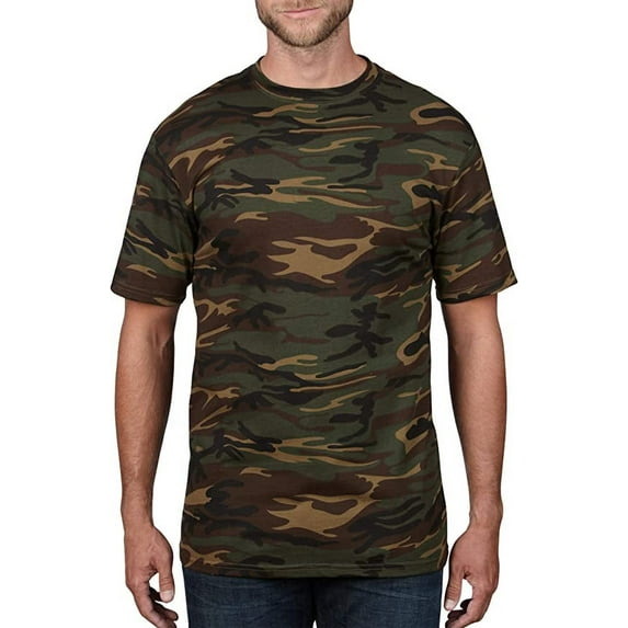 ANVIL 939 4.9OZ RINGSPUN CAMO TEE CAMOUFLAGE GREEN M