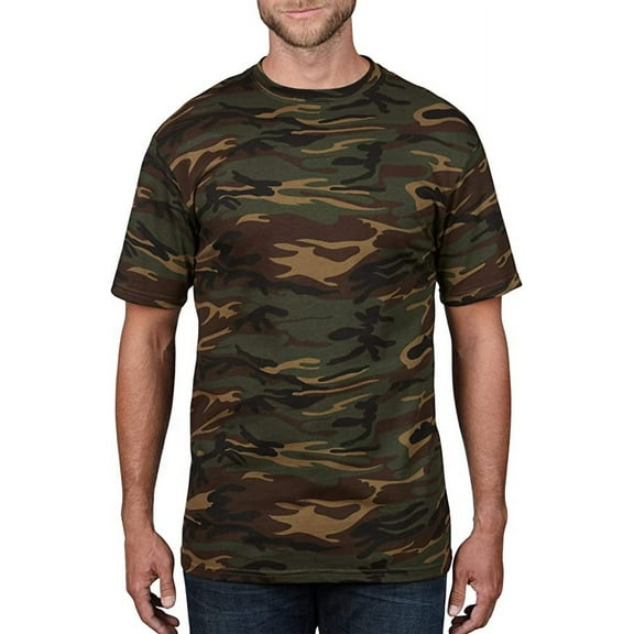 ANVIL 939 4.9OZ RINGSPUN CAMO TEE CAMOUFLAGE GREEN M