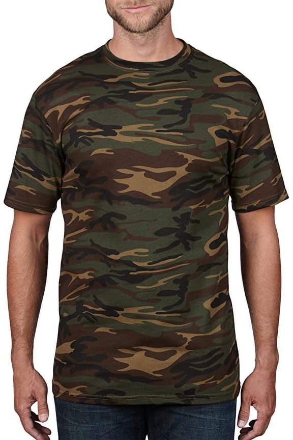 939 4.9OZ RINGSPUN CAMO TEE CAMOUFLAGE GREEN M