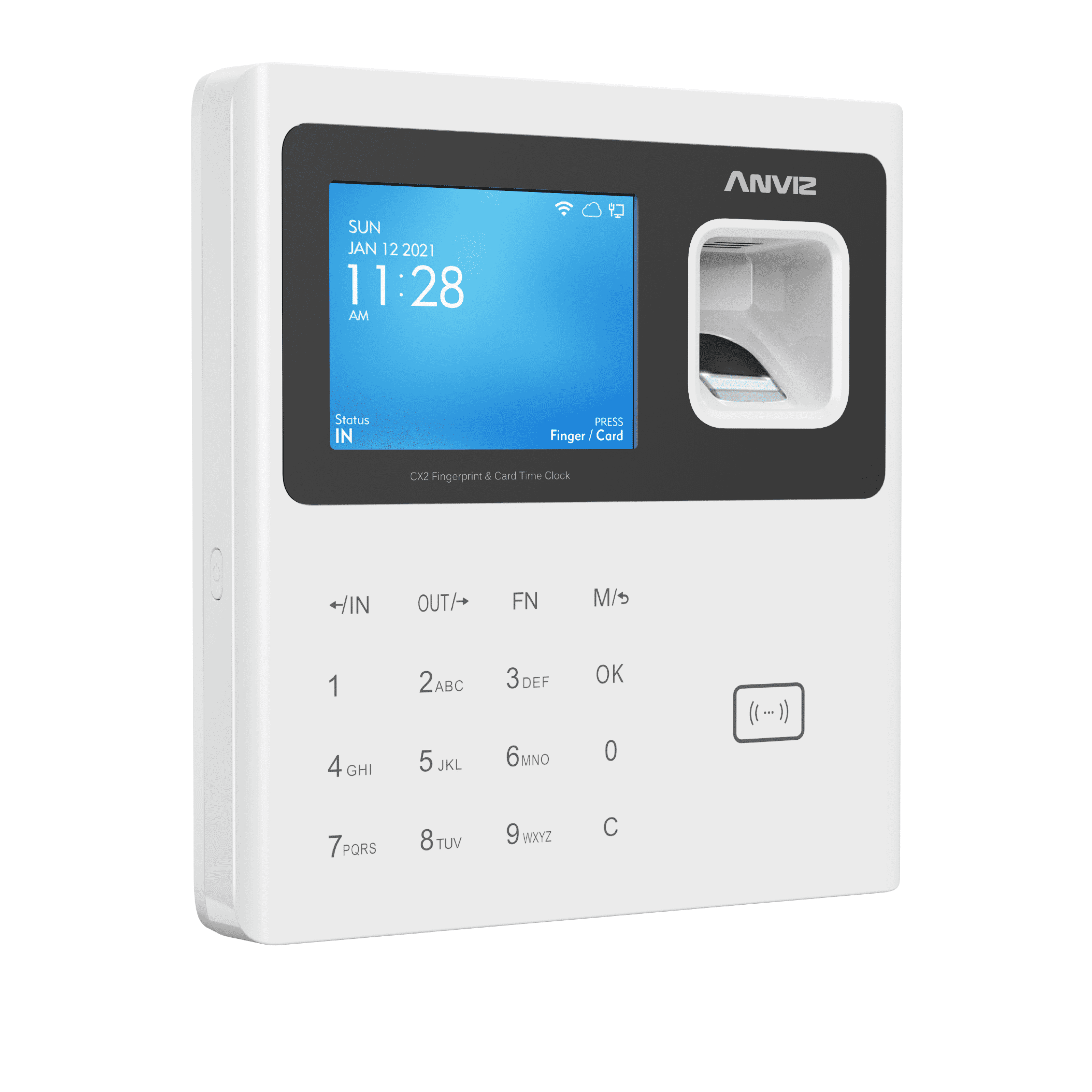 ANVIZ Time Clock - CX2 Fingerprint Biometric Time Attendance Machine for  Employees Small Business - Finger Scan + RFID + Pin Punching in one, Up to 