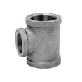 thumbnail image 1 of Anvil 8700121653 Malleable Iron Pipe Fitting, Reducing Tee, 1" x 1" x 1/2" NPT Female, Black Finish, 1 of 2