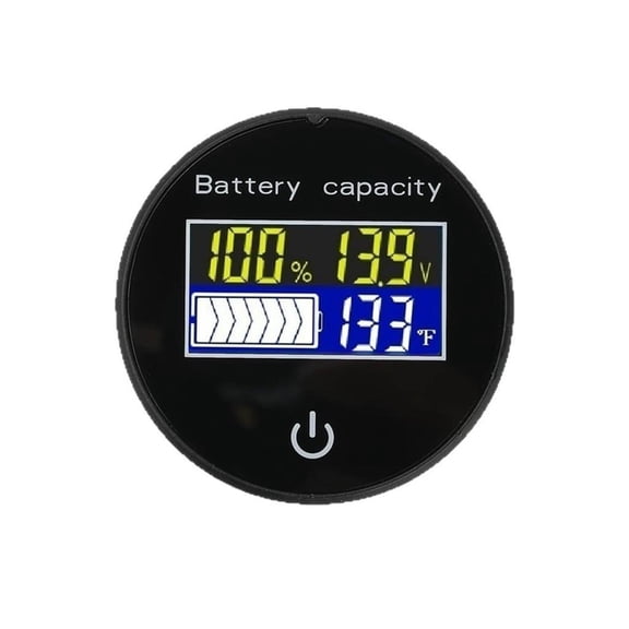 ANXPTIME 10-100V Circular LCD Digital Battery Level Indicator Function Battery Tester