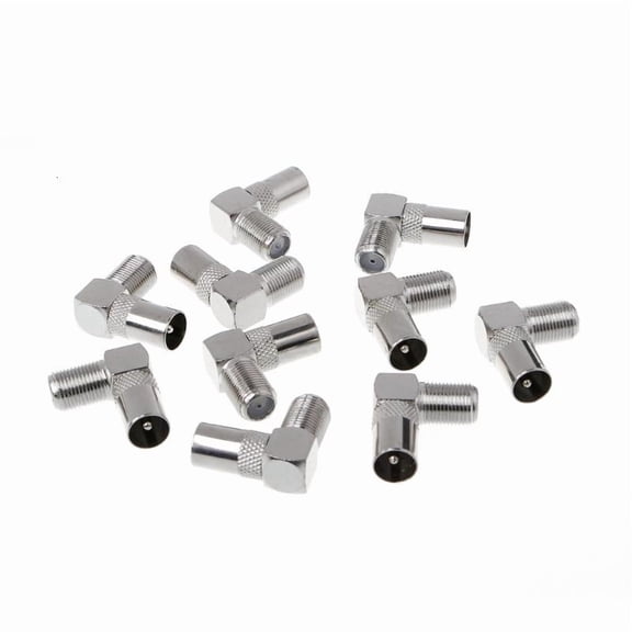 ANXPTIME 10 Pcs Right Angled Angle 90 degree F Connector Female to RF Coax Male Plug Aeri