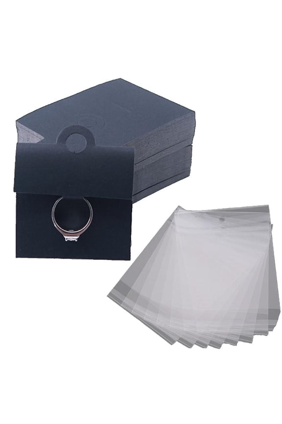 100 Pcs Ring Hanging Cards Holder Jewelry Packaging Cards for Jewelry Hanging