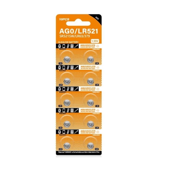 ANXPTIME 10Pcs AG0 Batteries Button Cell Battery 1.55V SR521SW LR521 SR521 Alkaline