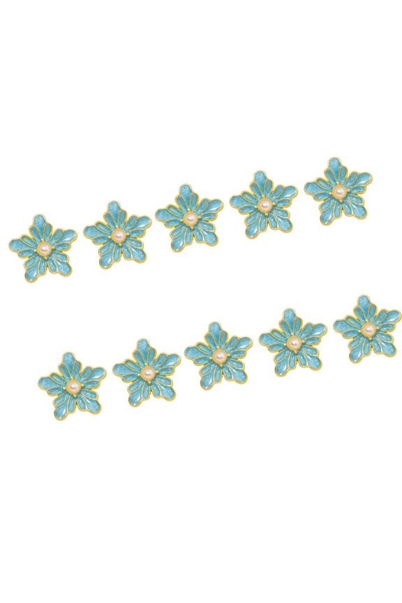 10Pcs Flower Shape Cufflinks Buttons Metal Sewing Buttons Closure For Jackets