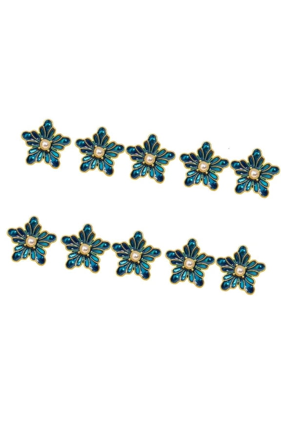 10Pcs Flower Shape Cufflinks Buttons Metal Sewing Buttons Closure For Jackets