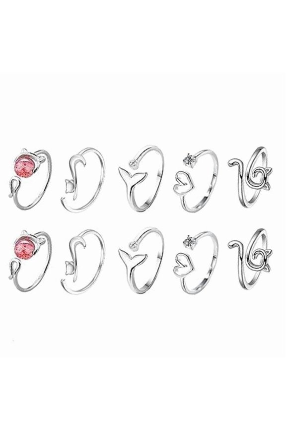 10pcs Crochet Rings Alloy Knitting Rings Yarn Guide Rings Hand Weaving Tools