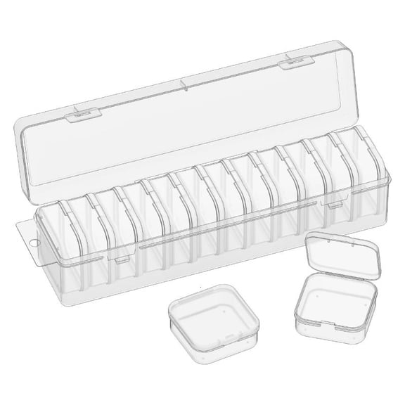 ANXPTIME 12 Compartment DIY Organizers Box Adjustable Dividers Clear Lid