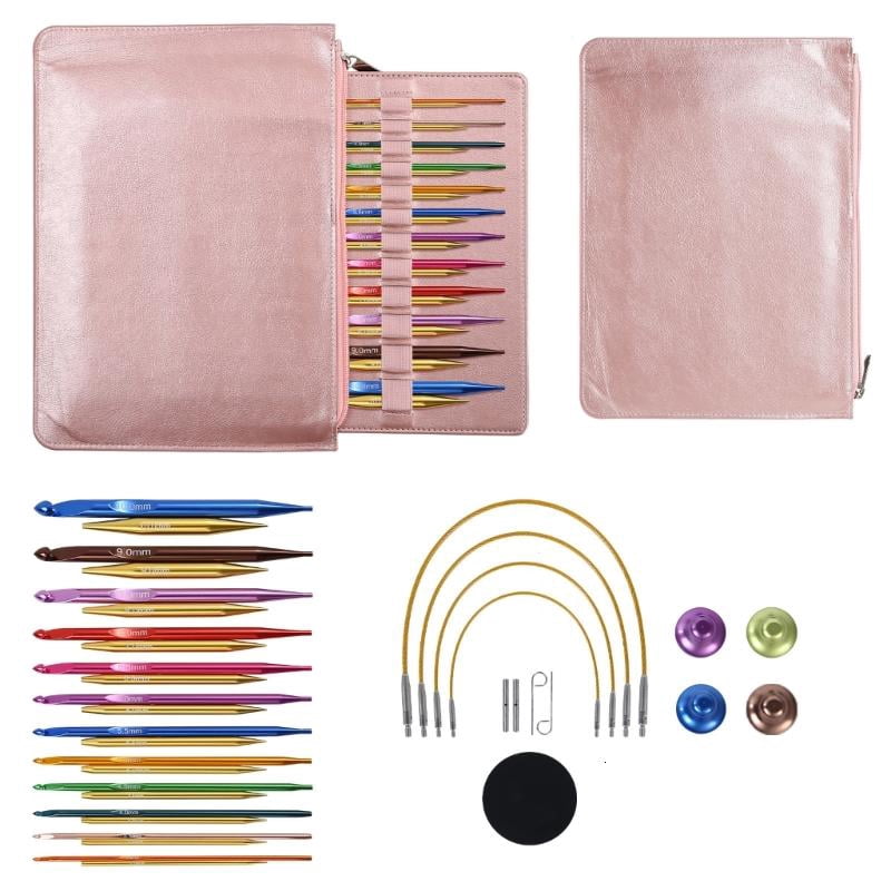 ANXPTIME 12Pairs Interchangeable Aluminum Tunisian Crochet Hook with Cable 3.0mm-10mm