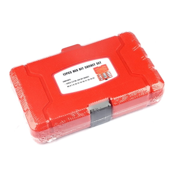 ANXPTIME 12Pcs 1/2inch Drives Impact Hexagon Bit Socket Set with Storage Case Replacement