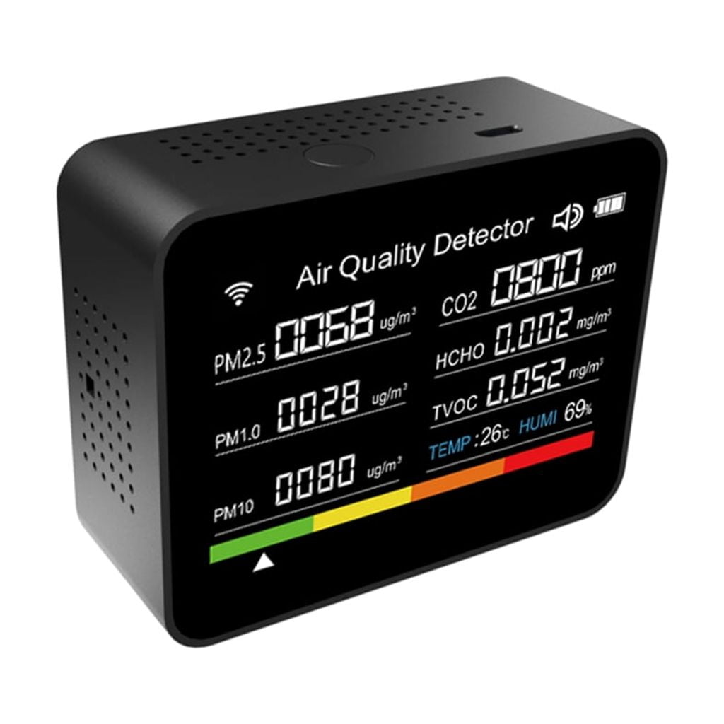 ANXPTIME 13 in 1 Temperature and Humidity Monitors Multifunction Air Qualitys Monitors TVOC HCHO Tester with PM2.5 PM1.0 PM10 CO2
