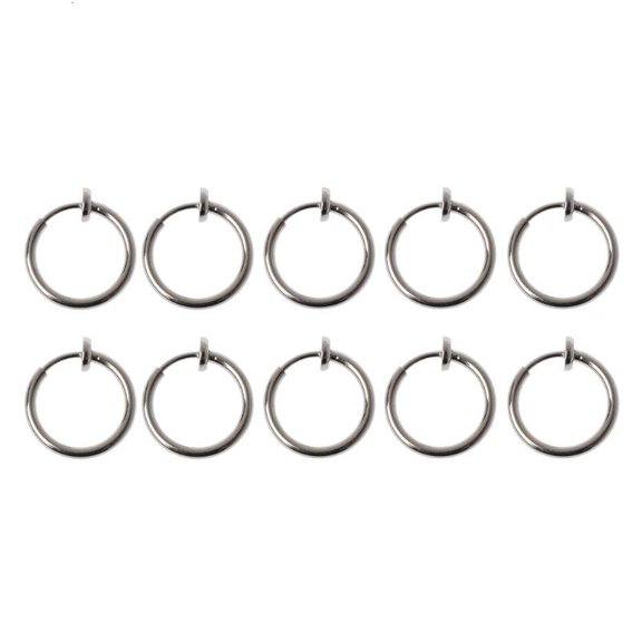 ANXPTIME 13mm Round Copper Clip-on Hoop Earrings Clips Spring Hoop Ear Rings Accessary
