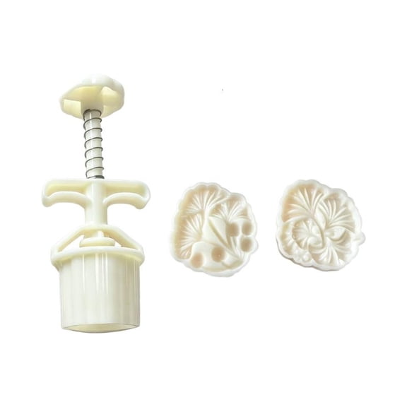 ANXPTIME 2 Pattern Mooncakes Press Mould Set With Ergonomic Handle For Mung Cake Making