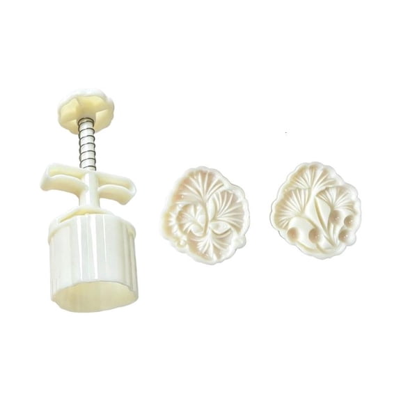 ANXPTIME 2 Pattern Mooncakes Press Mould Set With Ergonomic Handle For Mung Cake Making