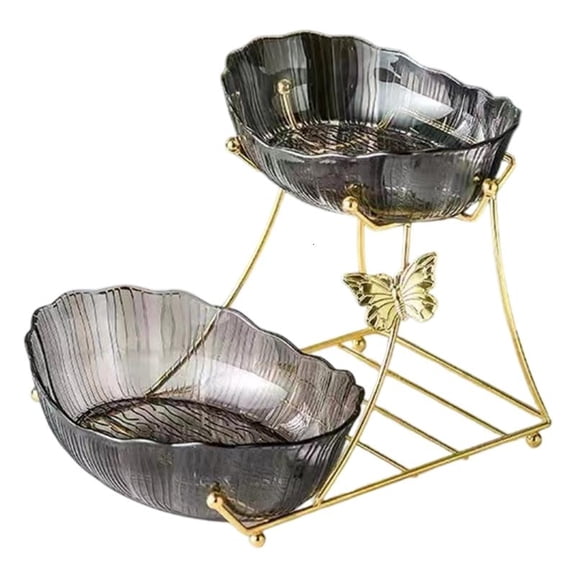 ANXPTIME 2 Tiers Treat Bowl Serving Dish Simple Dessert Plate Space Saving Cake Tray