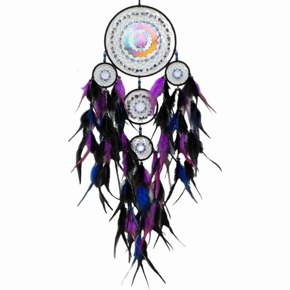 ANXPTIME 3D Rotating Colorful Owl Dreamcatchers Wall Hanging Personalizing Home Accent