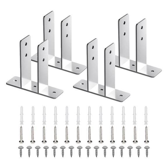 ANXPTIME 4 Piece Water Resistant Brackets with Mounting Accessories for Simple Urinal Divider Panel Install in Humid Environment