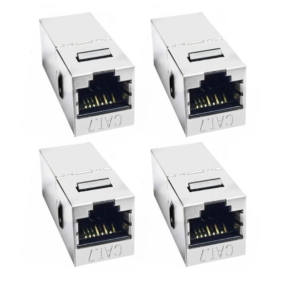 ANXPTIME 4Pcs Cat7 8P8C RJ45 Inline Shielded Module Coupling with Keystone Female