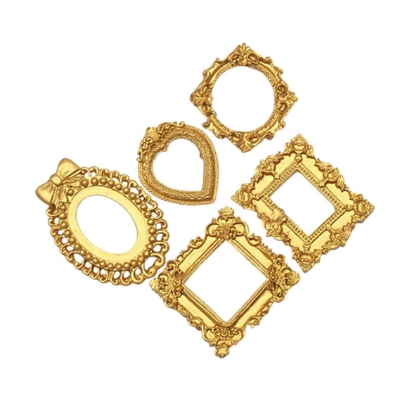 ANXPTIME 5Pcs Decorative Gold Colored Picture Frames For Wall Or Shelf Decoration
