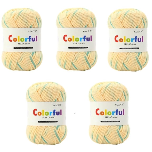 ANXPTIME 5Rolls Multicolored Acrylic Yarn Milk Cotton Yarn for Knitting Sewing Projects