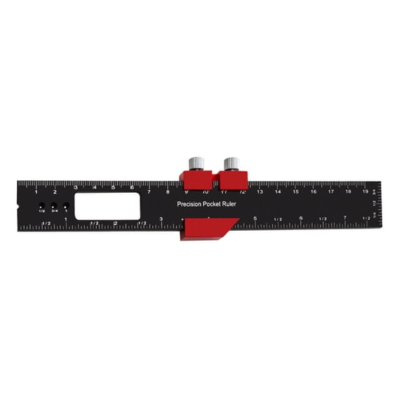 ANXPTIME 6/8/12Inch Aluminum Scribing Ruler Measuring Marking Gauge Woodworking Ruler Professional Track Ruler Pocket Ruler