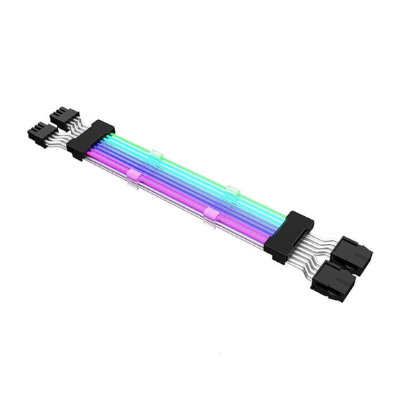 ANXPTIME ARGB PSU Power Supply Extension Cable RGB Flow ATX 24Pin GPU Dual Triple 8Pin Cord Motherboard Extension Cable for PC