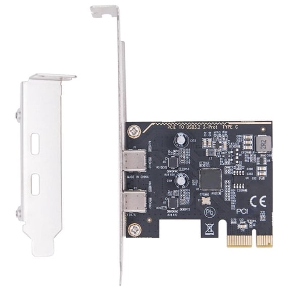 ANXPTIME ASM1042 Chipset PCIe x1 Expansion Card Two USB 3.2 Gen1 Type C for Desktop