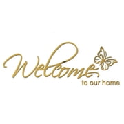 ANXPTIME Acrylic Mirror Wall Stickers Welcome to Our Home English Letters Wall Stickers Home Art Decor Decal for Door Entrance Living Room Bedroom Adhesive Wallpaper Decoration