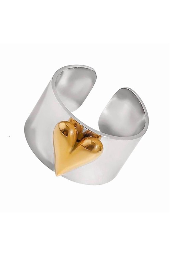 Adjustable Heart Shape Rings Jewelry in Trendy Color Combination for Couples