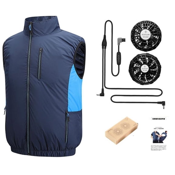 ANXPTIME Air Conditioner Vest Ice Cold Vest Cool Jacket Cooling Vest Jacket with 2 Fans