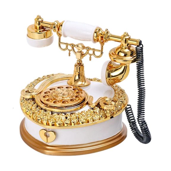 ANXPTIME Antique Rotary Dials Telephone Music Box Home Decors for Table Shelf Display