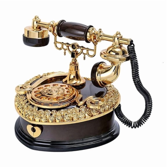 ANXPTIME Antique Rotary Dials Telephone Music Box Home Decors for Table Shelf Display
